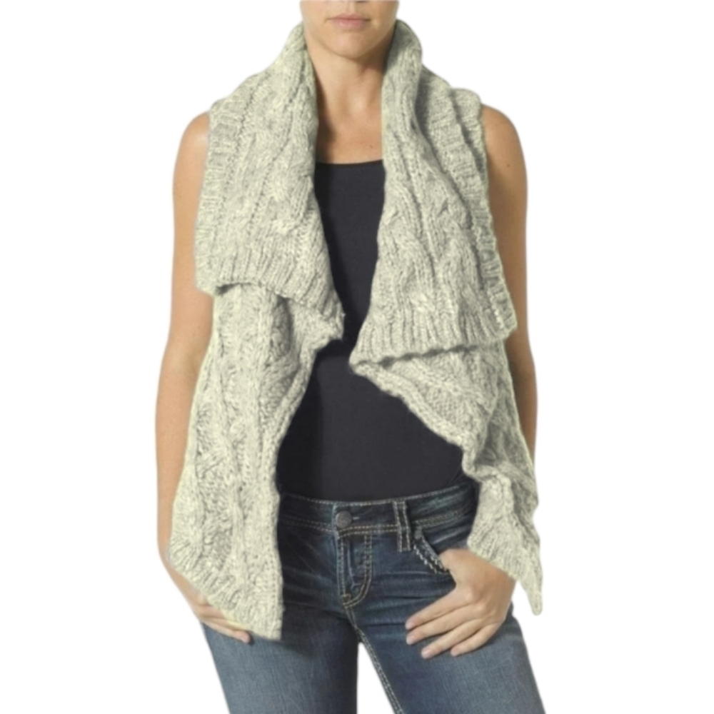 Silver Jeans Knit Style Sweater‎ Wool Blend Cardigan Vest Size M